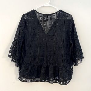 Lace crop top blouse, BCBG Maxazria, size M